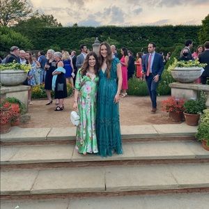 Stunning green floral long/midi maternity dress